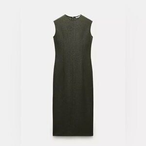 Zara 100% Wool Midi Dress ZW Collection Size L